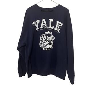 Yale University Sweatshirt XL Navy Blue Handsome Dan Bulldog Athleisure Crewneck